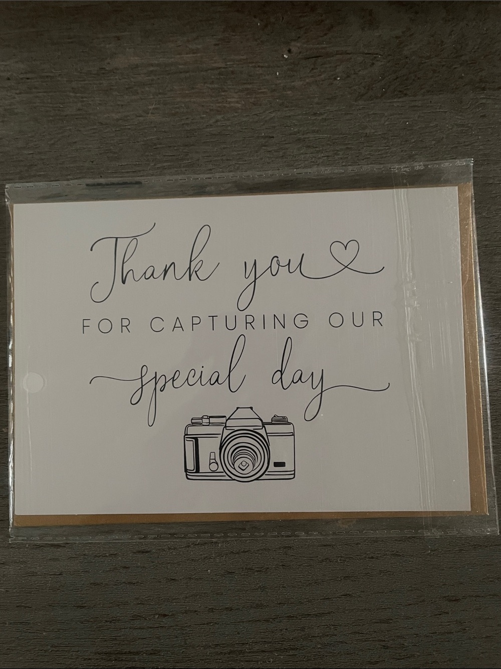 Photographer Thank You Card - White with Black Camera Print